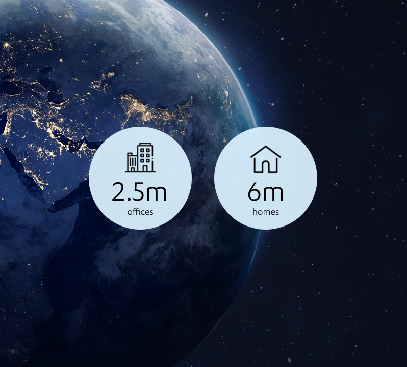 2.5 million offices and 6 million homes statistics