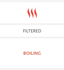 Touch free filtered boiling water