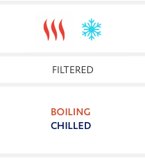 Touch free filtered boiling and chilled water