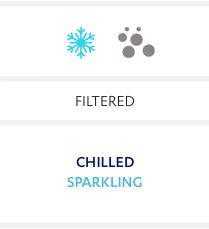 Touch free filtered chilled and sparkling water