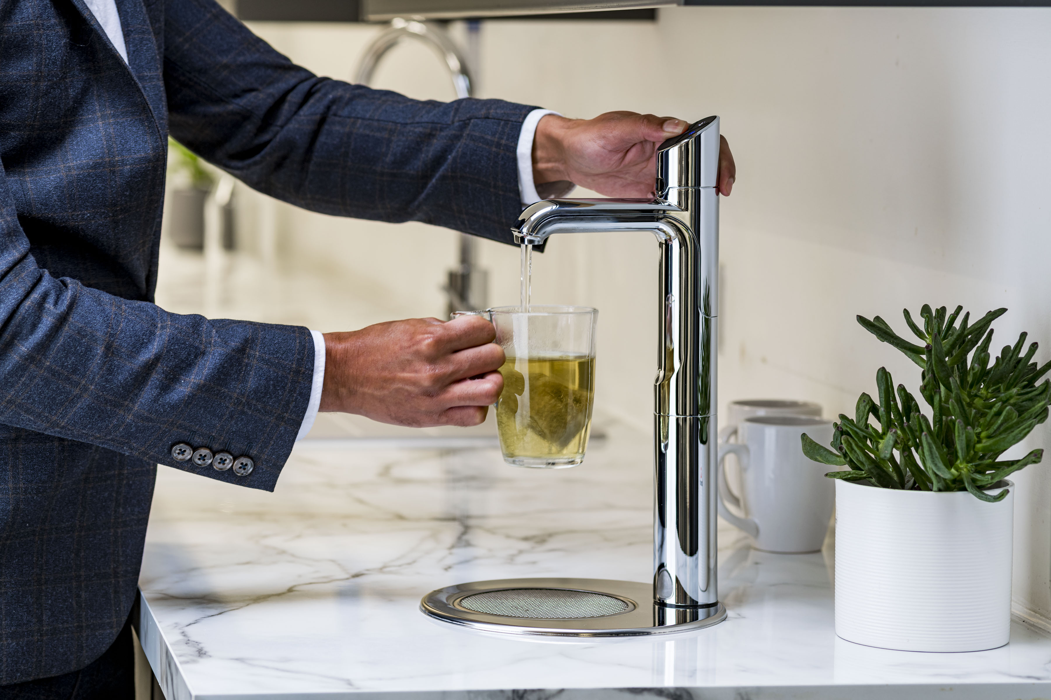 A Zip HydroTap used to make a herbal tea in a workplace