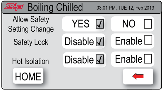 boiling water  tap safety button